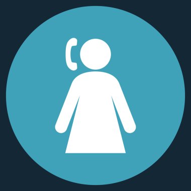 Arama kadın düz yuvarlak vektör simgesi