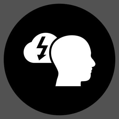 Düz yuvarlak vektör simge beyin fırtınası