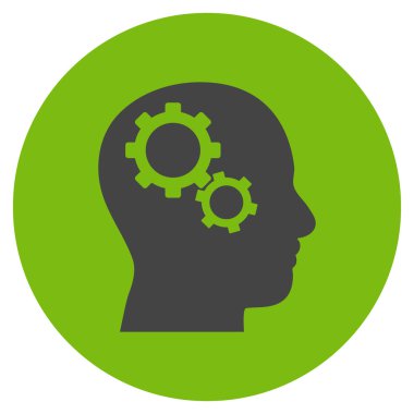 Beyin vites düz yuvarlak vektör simgesi