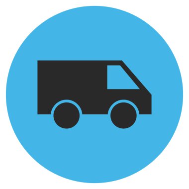 Van düz yuvarlak vektör simgesi