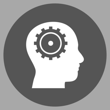 Akıl düz yuvarlak vektör simgesi