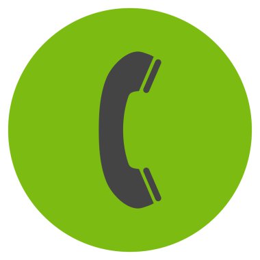 Telefon alıcı düz yuvarlak vektör simgesi