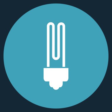 Vektör simge düz yuvarlak floresan ampul