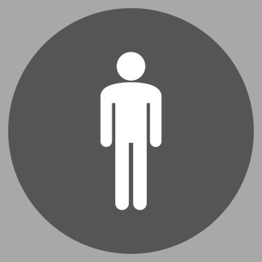 Adam düz yuvarlak vektör simgesi