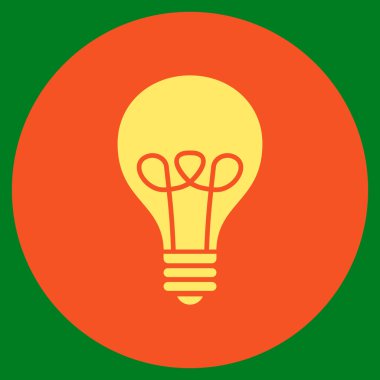 Lamba ampul düz yuvarlak vektör simgesi