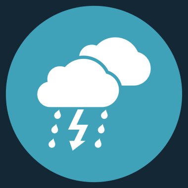 Fırtına düz yuvarlak vektör simgesi