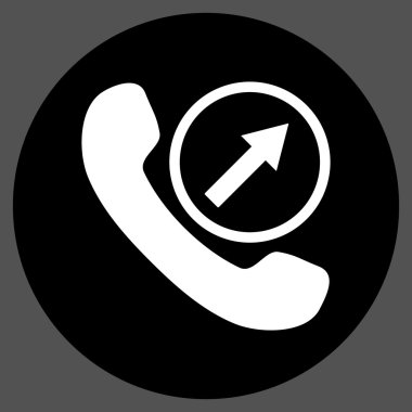 Düz yuvarlak vektör simge giden çağrı