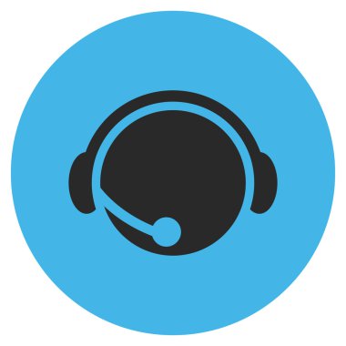 Çağrı Merkezi operatörü düz yuvarlak vektör simgesi