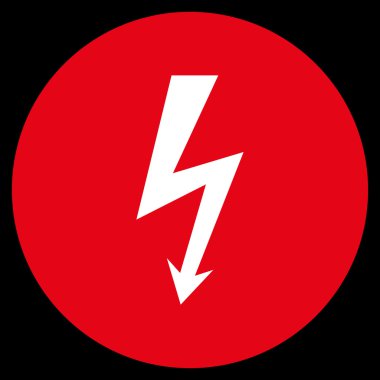 Yüksek gerilim düz yuvarlak vektör simgesi