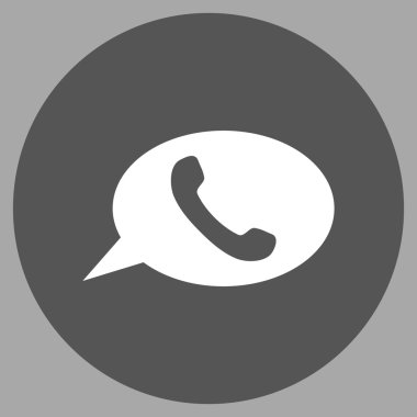 Telefon mesajı düz yuvarlak vektör simgesi