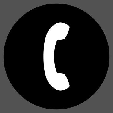 Telefon alıcı düz yuvarlak vektör simgesi