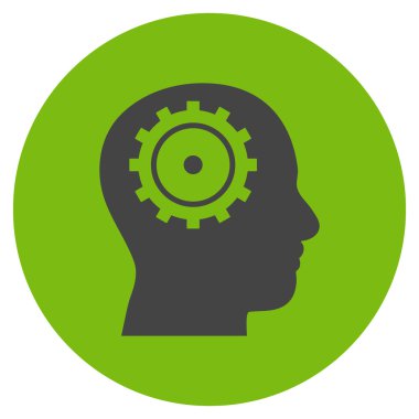 Akıl düz yuvarlak vektör simgesi