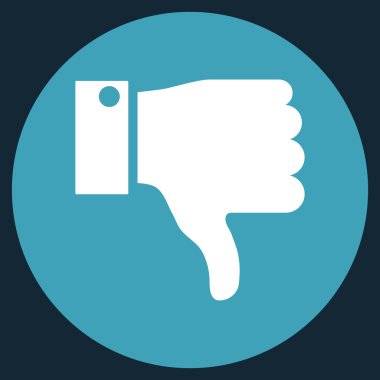 Başparmak aşağı düz yuvarlak vektör simgesi