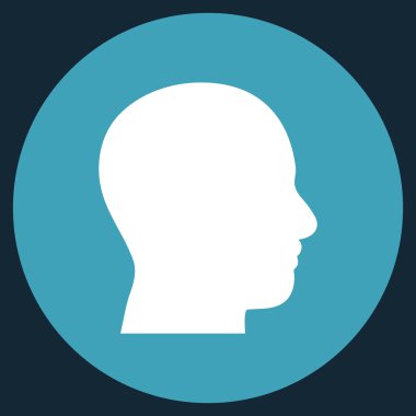 Kafa vektör simge yuvarlak düz profil