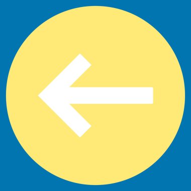 Düz yuvarlak vektör simge sol ok