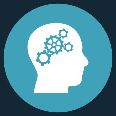 Beyin vites düz yuvarlak vektör simgesi