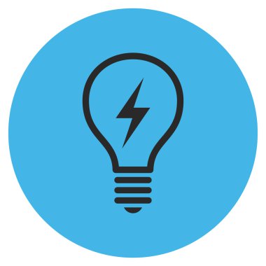 Düz yuvarlak vektör simge elektrikli ampul