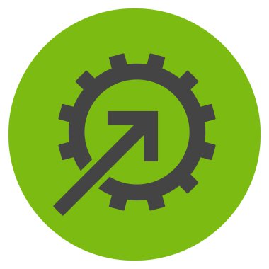 COG Tümleştirme düz yuvarlak vektör simgesi