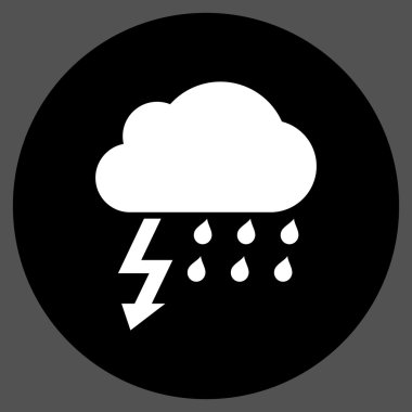 Fırtına düz yuvarlak vektör simgesi