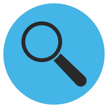 Arama aracı düz yuvarlak vektör simgesi