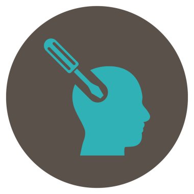 Beyin aracı düz yuvarlak vektör simgesi