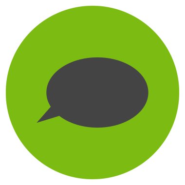 İleti bulut düz yuvarlak vektör simgesi