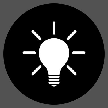 Ampul düz yuvarlak vektör simgesi