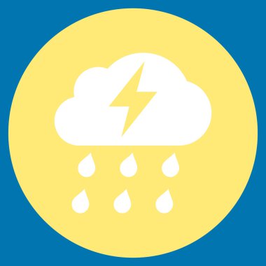 Fırtına düz yuvarlak vektör simgesi