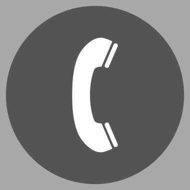 Telefon alıcı düz yuvarlak vektör simgesi