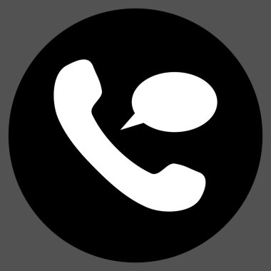 Telefon mesajı düz yuvarlak vektör simgesi