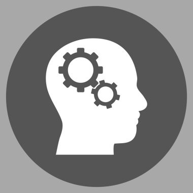 Beyin vites düz yuvarlak vektör simgesi