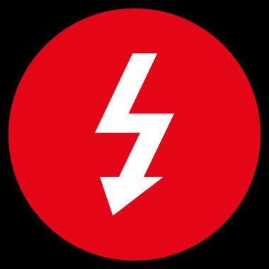 Yüksek gerilim düz yuvarlak vektör simgesi