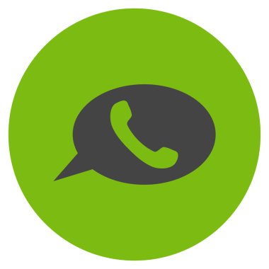 Telefon mesajı düz yuvarlak vektör simgesi