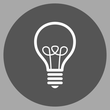 Lamba ampul düz yuvarlak vektör simgesi