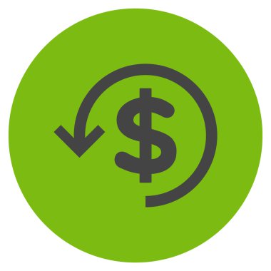 Düz yuvarlak vektör simge iade