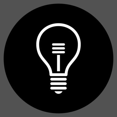 Lamba ampul düz yuvarlak vektör simgesi