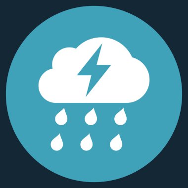 Fırtına düz yuvarlak vektör simgesi