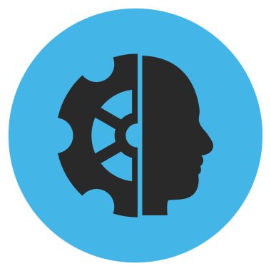 Akıl düz yuvarlak vektör simgesi