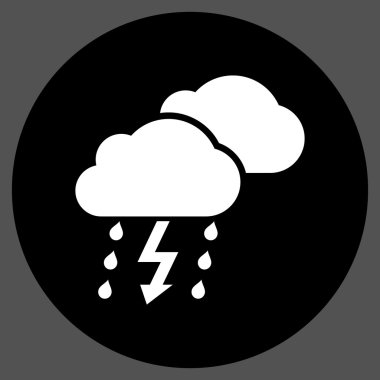 Fırtına düz yuvarlak vektör simgesi