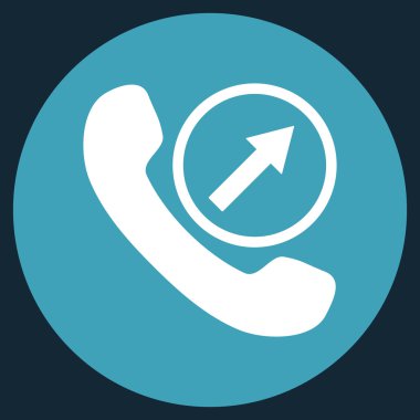 Düz yuvarlak vektör simge giden çağrı