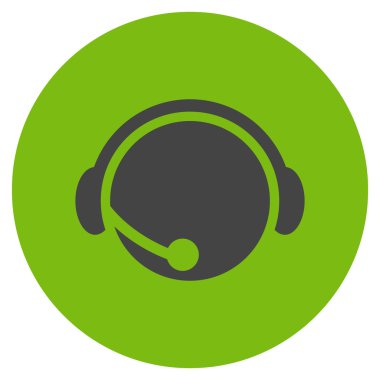 Çağrı Merkezi operatörü düz yuvarlak vektör simgesi