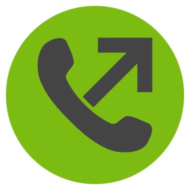 Düz yuvarlak vektör simge giden çağrı