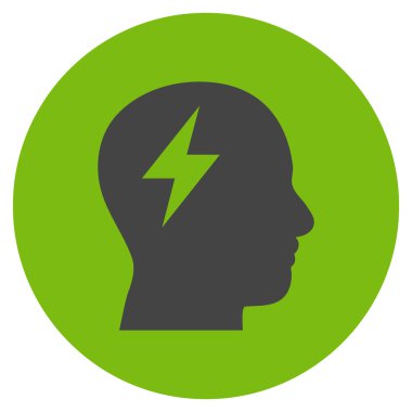 Düz yuvarlak vektör simge beyin fırtınası