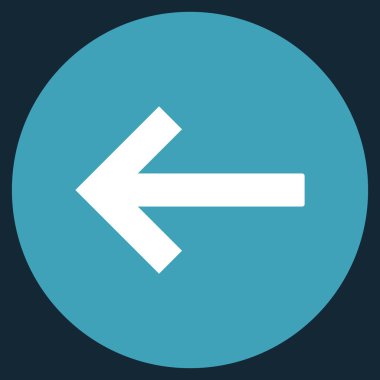 Düz yuvarlak vektör simge sol ok