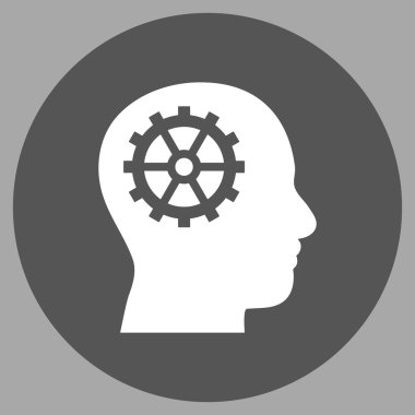 Akıl düz yuvarlak vektör simgesi