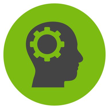 Akıl vites düz yuvarlak vektör simgesi