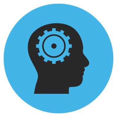 Akıl düz yuvarlak vektör simgesi