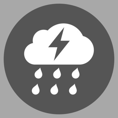 Fırtına düz yuvarlak vektör simgesi