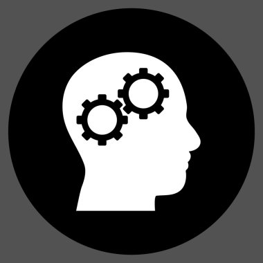 Beyin vites düz yuvarlak vektör simgesi