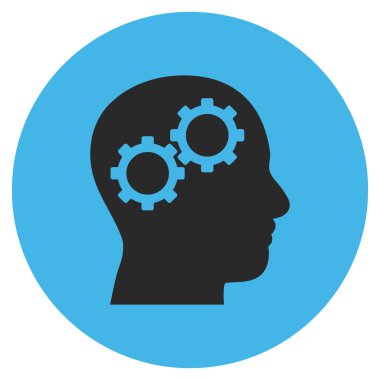 Beyin vites düz yuvarlak vektör simgesi